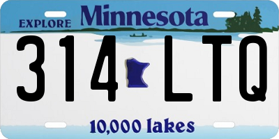 MN license plate 314LTQ