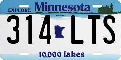 MN license plate 314LTS