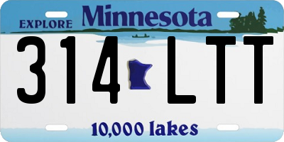MN license plate 314LTT