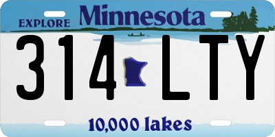MN license plate 314LTY