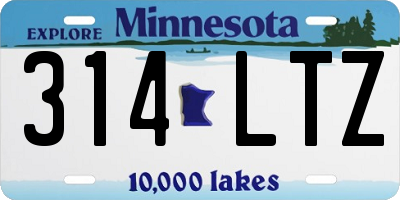 MN license plate 314LTZ