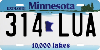 MN license plate 314LUA