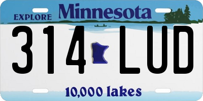 MN license plate 314LUD