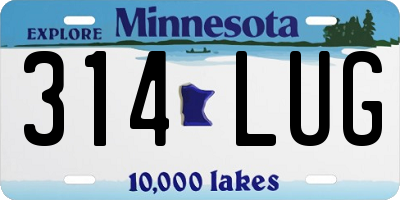 MN license plate 314LUG