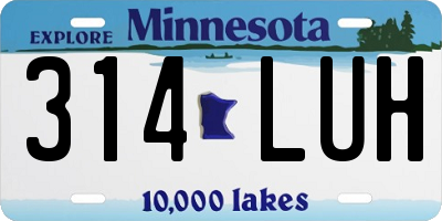 MN license plate 314LUH