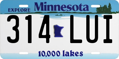 MN license plate 314LUI