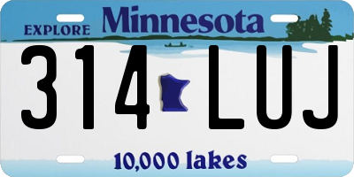 MN license plate 314LUJ