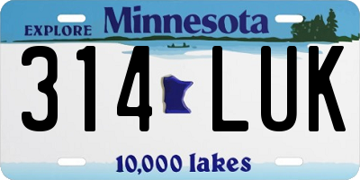 MN license plate 314LUK