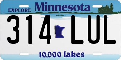 MN license plate 314LUL