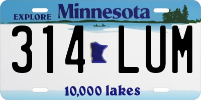 MN license plate 314LUM