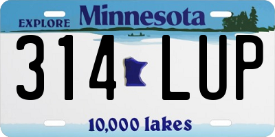 MN license plate 314LUP