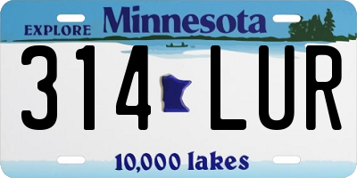 MN license plate 314LUR