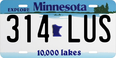MN license plate 314LUS