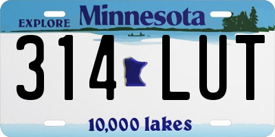 MN license plate 314LUT