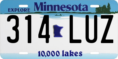 MN license plate 314LUZ