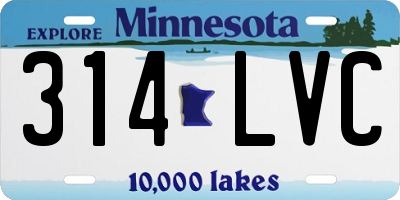 MN license plate 314LVC