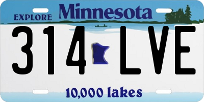 MN license plate 314LVE