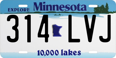 MN license plate 314LVJ