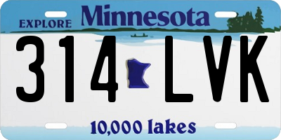 MN license plate 314LVK