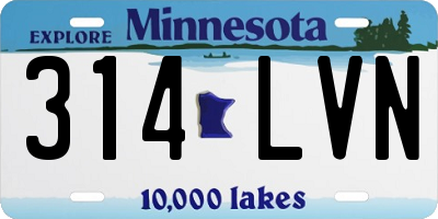 MN license plate 314LVN