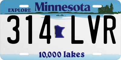 MN license plate 314LVR