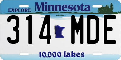 MN license plate 314MDE