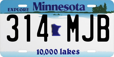 MN license plate 314MJB