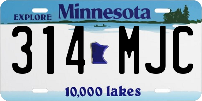 MN license plate 314MJC