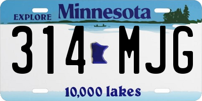MN license plate 314MJG