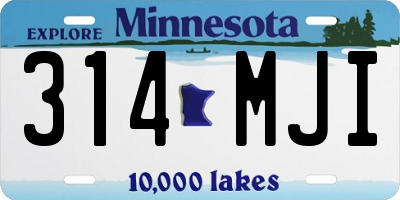 MN license plate 314MJI