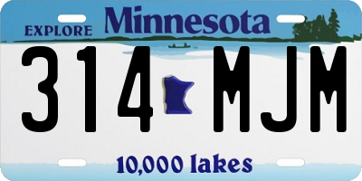 MN license plate 314MJM