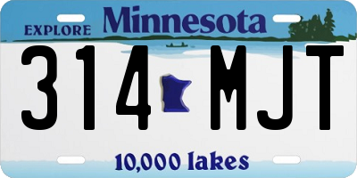 MN license plate 314MJT