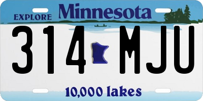 MN license plate 314MJU