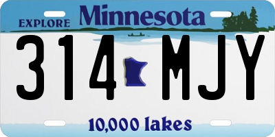 MN license plate 314MJY