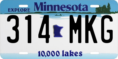 MN license plate 314MKG