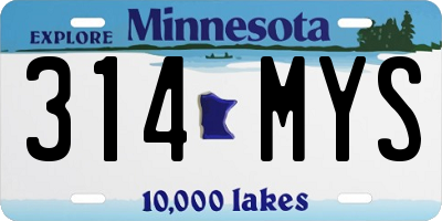 MN license plate 314MYS