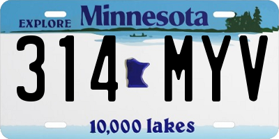 MN license plate 314MYV
