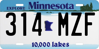 MN license plate 314MZF
