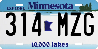 MN license plate 314MZG