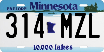MN license plate 314MZL