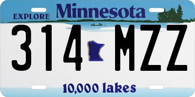 MN license plate 314MZZ