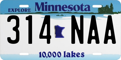 MN license plate 314NAA