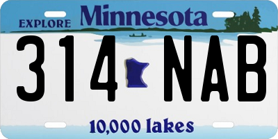 MN license plate 314NAB