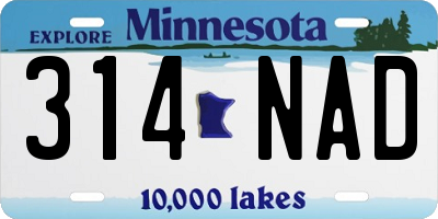 MN license plate 314NAD