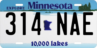 MN license plate 314NAE