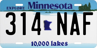 MN license plate 314NAF