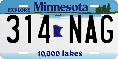 MN license plate 314NAG