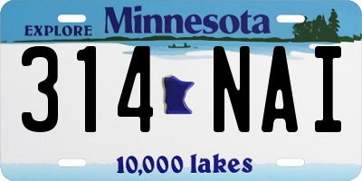 MN license plate 314NAI