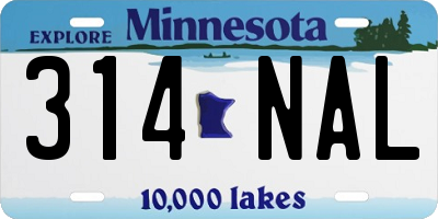 MN license plate 314NAL