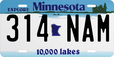 MN license plate 314NAM